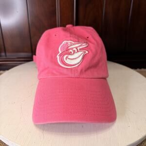 Women’s Baltimore Orioles Embroidered Logo Pink Buckle Strap Cap Hat ‘47